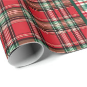 Papier Cadeau Christmas Plaid (Coin rond)