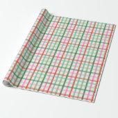 Papier Cadeau Christmas Plaid - Green & Pink (Déroulé)