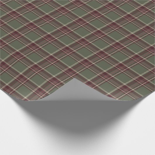 Papier Cadeau Christmas Plaid Sage Green and Purple Dark Berry (Coin)