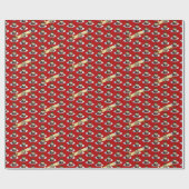 Papier Cadeau Christmas Pudding Merry Christmas! Holly Pattern (Plat)