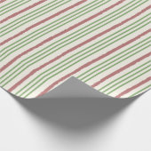 Papier Cadeau Christmas Red and Green Stripes Pattern (Coin)