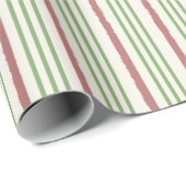Papier Cadeau Christmas Red and Green Stripes Pattern (Coin rond)