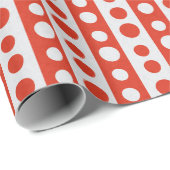 Papier Cadeau Christmas Red and White Polka Dots (Coin rond)