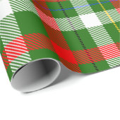 Papier Cadeau Christmas Red Green White Flannel Plaid Design  (Coin rond)
