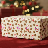 Papier Cadeau Christmas Santa And Cookie