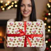 Papier Cadeau Christmas Santa And Cookie