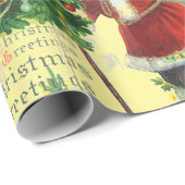 Papier Cadeau CHRISTMAS Santa Claus COLLAGE (Coin rond)