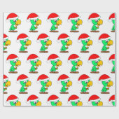 Papier Cadeau Christmas Santa Parrot Bird Animal Wrapping Paper (Plat)