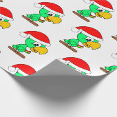 Papier Cadeau Christmas Santa Parrot Bird Animal Wrapping Paper (Coin)