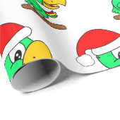 Papier Cadeau Christmas Santa Parrot Bird Animal Wrapping Paper (Coin rond)