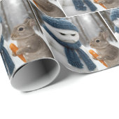 Papier Cadeau Christmas Scowling Snowman With a Bunny (Coin rond)