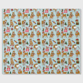 Papier Cadeau Christmas Shiba Inu (Plat)