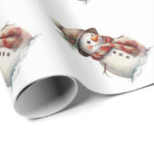 Papier Cadeau Christmas Snowman (Coin rond)