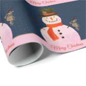 Papier Cadeau Christmas Snowman (Coin rond)