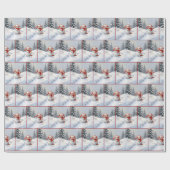 Papier Cadeau Christmas Snowmen With Red Shovels (Plat)