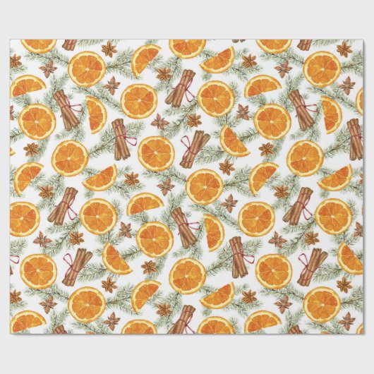 Papier Cadeau Christmas Spice and Citrus Orange Slices (Plat)