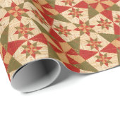 Papier Cadeau Christmas Star Quilt (Coin rond)