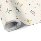 Papier Cadeau Christmas Stars & Sparkles Pattern			 (Coin rond)