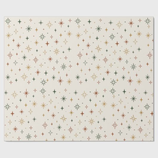 Papier Cadeau Christmas Stars & Sparkles Pattern			 (Plat)