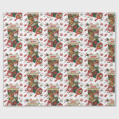 Papier Cadeau Christmas Stocking Personnaliser le nom de l'enfan (Plat)