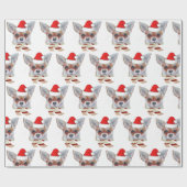 Papier Cadeau Christmas Tan Chihuahua Santa Hat (Plat)