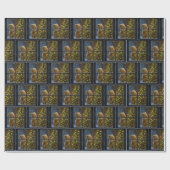 Papier Cadeau Christmas Teddy Bear Decorating a Tree (Plat)