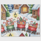 Papier Cadeau Christmas Toyland & Trains Wrapping Paper for Kids (Plat)