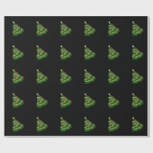 Papier Cadeau Christmas Tree Black Gift Wrapping Paper  (Plat)