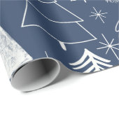 Papier Cadeau Christmas Tree - Evergreen Tree - Pine Tree Blue (Coin rond)