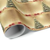 Papier Cadeau Christmas Tree Ribbons Holiday Wrapping Paper (Coin rond)