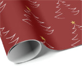 Papier Cadeau Christmas Tree Silhouette  (Coin rond)