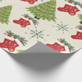 Papier Cadeau Christmas Tree, Stocking & Snowflake WrappingPaper (Coin)