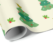 Papier Cadeau Christmas Tree Wrapping Paper | Cozy Illustrations (Coin rond)