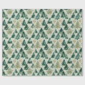 Papier Cadeau Christmas Trees & Snowflakes Wrapping Paper (Plat)