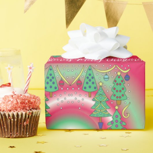 Papier Cadeau Christmas Trees Wrapping Paper (Fête d'anniversaire)