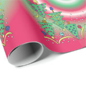 Papier Cadeau Christmas Trees Wrapping Paper (Coin rond)
