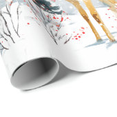Papier Cadeau Christmas Whimsical Deer | Wrapping Paper (Coin rond)