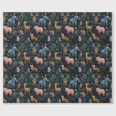 Papier Cadeau Christmas Wild Animals Wrapping Paper (Plat)