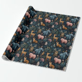 Papier Cadeau Christmas Wild Animals Wrapping Paper (Déroulé)