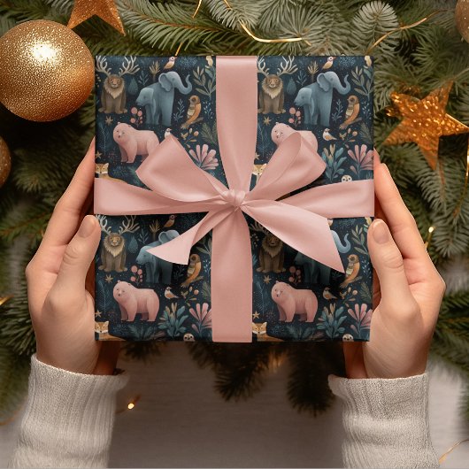Papier Cadeau Christmas Wild Animals Wrapping Paper