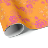 Papier Cadeau Christmas Winter Hanukkah Snowflake design (Coin rond)