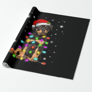 Papier Cadeau Christmas With Rottweiler Dog