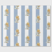 Papier Cadeau Christmas Wrapping Blue & White Stripe Angel Baby (Plat)