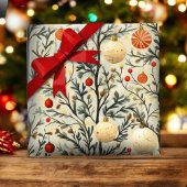 Papier Cadeau Christmas Wrapping Paper With Classic Ornaments