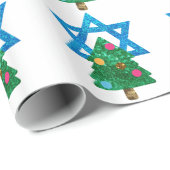 Papier Cadeau christmukkah hanoukka (Coin rond)