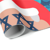 Papier Cadeau christmukkah père Noël emoji (Coin rond)