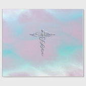 Papier Cadeau Chrome Comme Caduceus Symbole Médicale Mère Pearl (Plat)