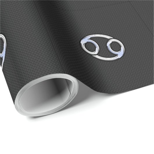 Papier Cadeau Chrome comme cancer Zodiac Connexion Noir (Coin rond)