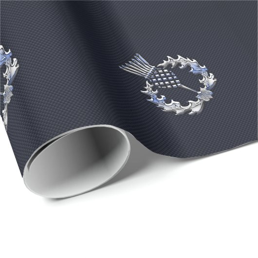 Papier Cadeau Chrome comme le chardon d'écossais d'impression de (Coin rond)