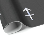 Papier Cadeau Chrome Comme Sagittarius Zodiac Connexion Noir (Coin rond)